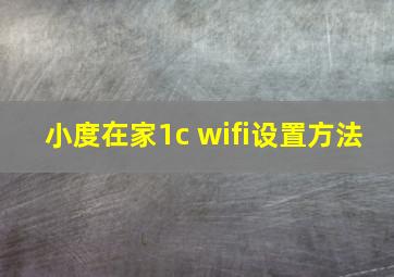 小度在家1c wifi设置方法