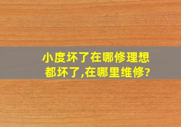 小度坏了在哪修理想都坏了,在哪里维修?