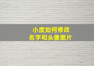 小度如何修改名字和头像图片