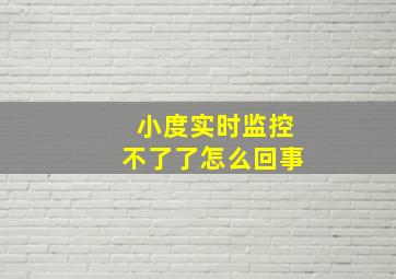 小度实时监控不了了怎么回事