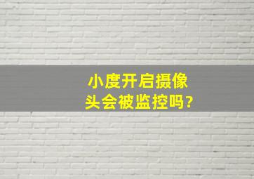 小度开启摄像头会被监控吗?