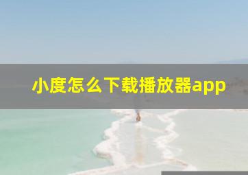 小度怎么下载播放器app