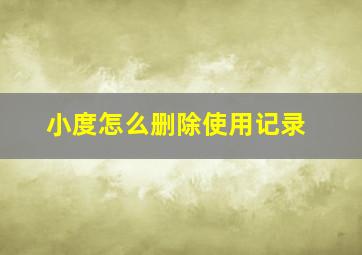 小度怎么删除使用记录