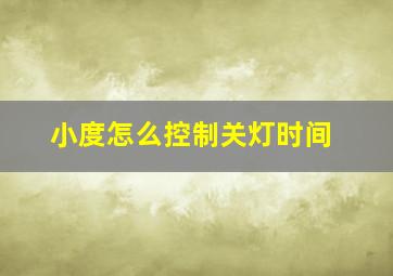 小度怎么控制关灯时间