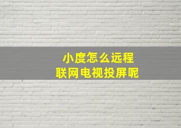 小度怎么远程联网电视投屏呢