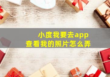 小度我要去app查看我的照片怎么弄