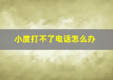 小度打不了电话怎么办