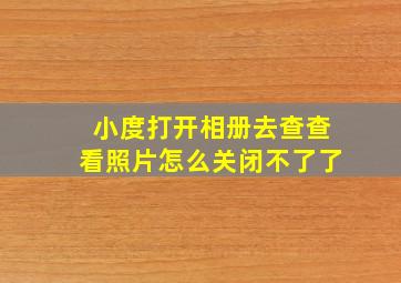 小度打开相册去查查看照片怎么关闭不了了