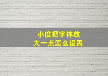 小度把字体放大一点怎么设置