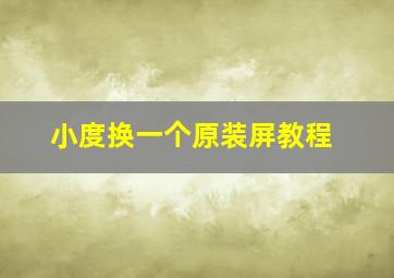 小度换一个原装屏教程