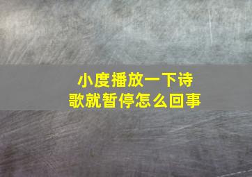 小度播放一下诗歌就暂停怎么回事