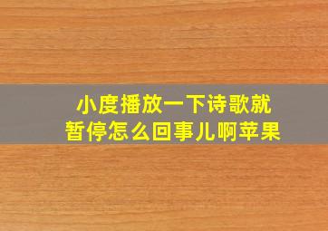 小度播放一下诗歌就暂停怎么回事儿啊苹果