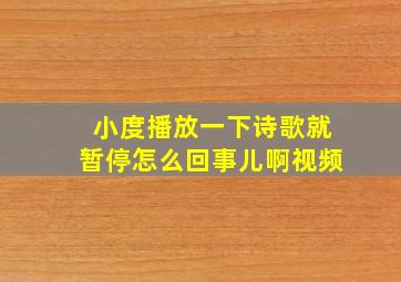 小度播放一下诗歌就暂停怎么回事儿啊视频