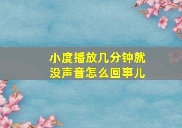 小度播放几分钟就没声音怎么回事儿