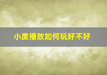 小度播放如何玩好不好