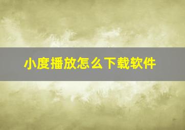 小度播放怎么下载软件