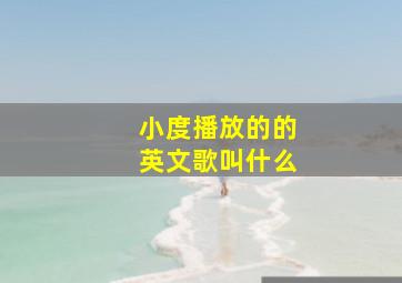 小度播放的的英文歌叫什么