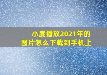 小度播放2021年的图片怎么下载到手机上