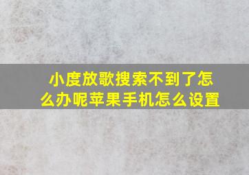 小度放歌搜索不到了怎么办呢苹果手机怎么设置