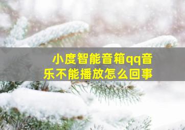 小度智能音箱qq音乐不能播放怎么回事