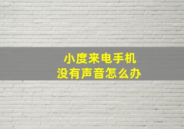 小度来电手机没有声音怎么办