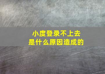 小度登录不上去是什么原因造成的