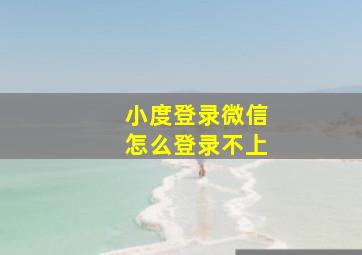 小度登录微信怎么登录不上