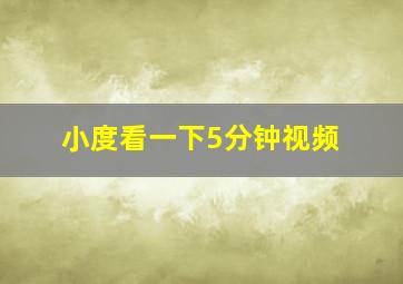 小度看一下5分钟视频