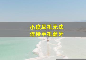 小度耳机无法连接手机蓝牙