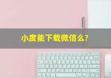 小度能下载微信么?