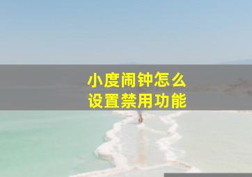 小度闹钟怎么设置禁用功能