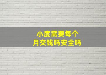 小度需要每个月交钱吗安全吗