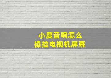 小度音响怎么操控电视机屏幕