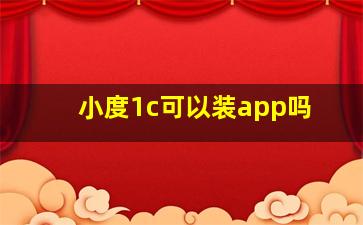 小度1c可以装app吗