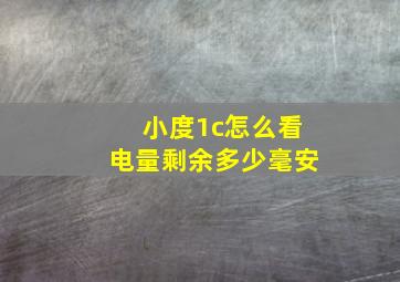 小度1c怎么看电量剩余多少毫安