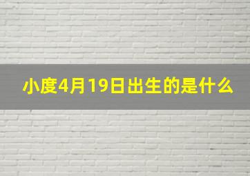 小度4月19日出生的是什么