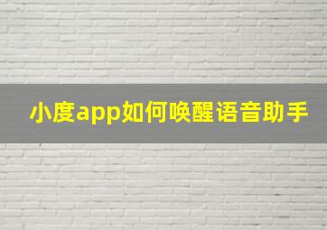 小度app如何唤醒语音助手