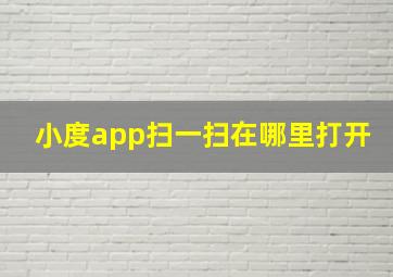 小度app扫一扫在哪里打开