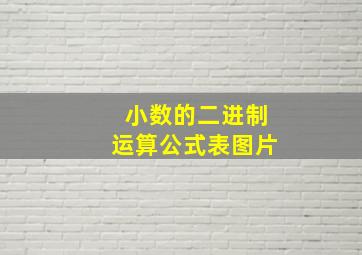 小数的二进制运算公式表图片