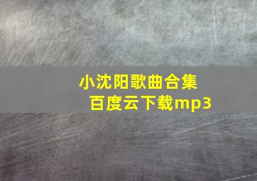 小沈阳歌曲合集百度云下载mp3