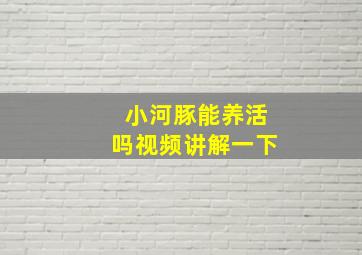 小河豚能养活吗视频讲解一下