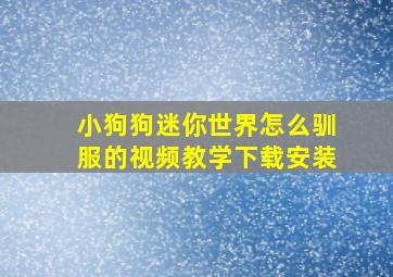 小狗狗迷你世界怎么驯服的视频教学下载安装