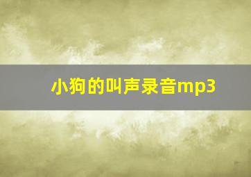 小狗的叫声录音mp3