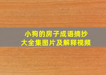 小狗的房子成语摘抄大全集图片及解释视频