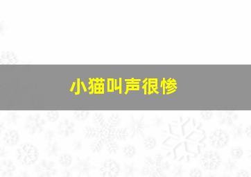 小猫叫声很惨