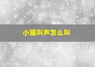 小猫叫声怎么叫