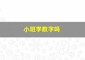 小班学数字吗