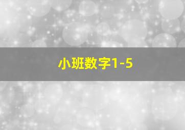 小班数字1-5