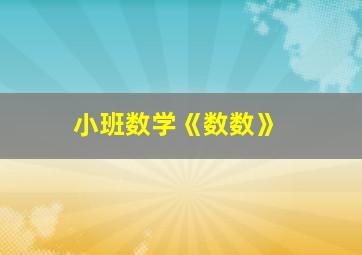 小班数学《数数》