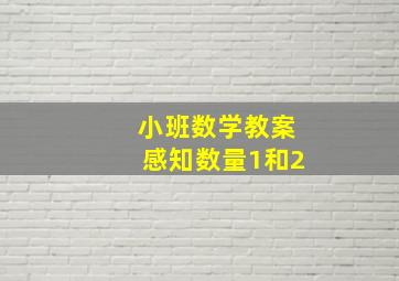 小班数学教案感知数量1和2